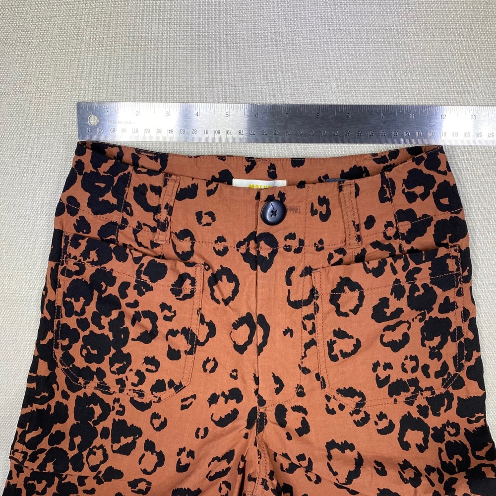 Maeve Anthropologie The Colette Leopard Print Wide Leg Cropped Pants Rust 24 - Picture 3 of 9